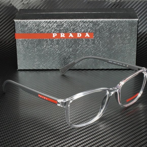 Prada Rossa Transparent 55mm Men's Eyeglasses - Picture 3 of 4